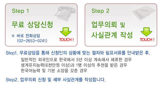 상담신청 및 업무의뢰